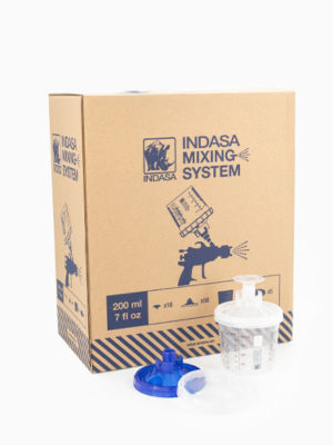 Indasa Mixing System Zestaw Kubki 200ml Pokrywki Filtr Rhyno