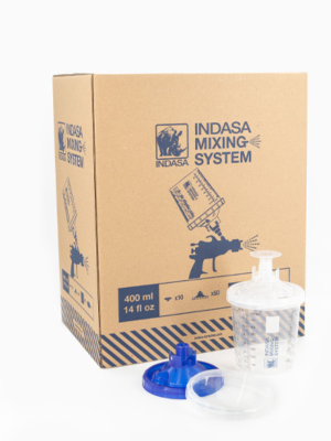 Indasa Mixing System Zestaw Kubki 400ml Pokrywki Filtr Rhyno