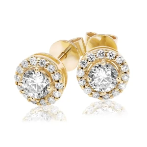 Kolczyki z diamentem 0.82 ct z żółtego złota K0571ZB