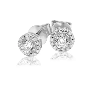 Kolczyki z diamentem 0.40 ct z białego złota K0576BB