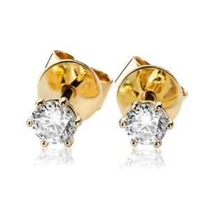 Kolczyki z diamentem 0.60 ct z żółtego złota K0265ZB