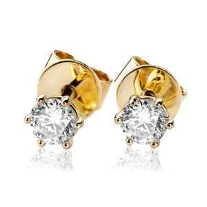 Kolczyki z diamentem 1.00 ct z żółtego złota K0263ZB