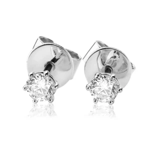 Kolczyki z diamentem 0.38 ct z białego złota K0267BB