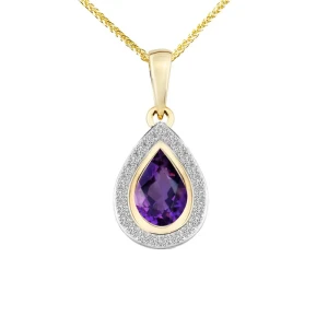 Zawieszka 0.41 ct z ametystem z żółtego złota Z0481ZM