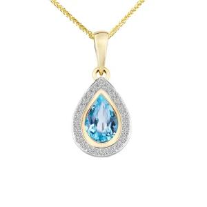 Zawieszka z topazem 0.50 ct z żółtego złota Z0481ZW