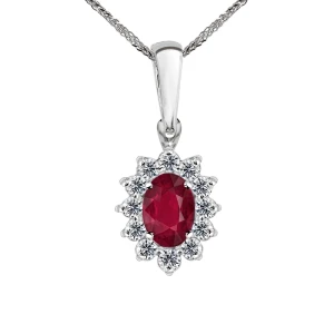 Zawieszka z rubinem 0.73 ct z białego złota Z0601BR