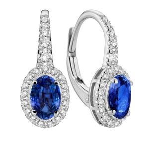 Kolczyki z szafirem 1.33 ct z białego złota K1615BS
