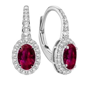 Kolczyki z rubinem 1.35 ct z białego złota K1615BR
