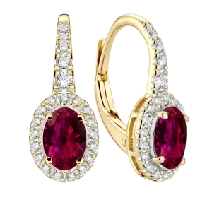 Kolczyki z rubinem 1.35 ct z żółtego złota K1615ZR