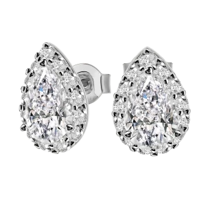 Kolczyki z diamentem laboratoryjnym 3.95 ct z białego złota K0800BB