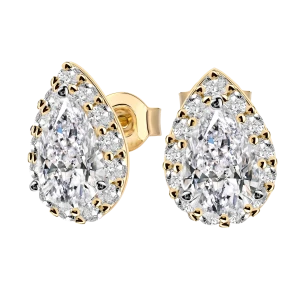 Kolczyki z diamentem laboratoryjnym 3.95 ct z żółtego złota K0800ZB
