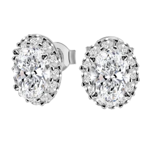 Kolczyki z diamentem laboratoryjnym 3.98 ct z białego złota K0801BB