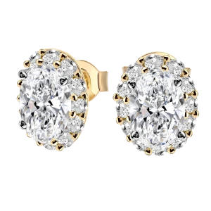 Kolczyki z diamentem laboratoryjnym 3.98 ct z żółtego złota K0801ZB