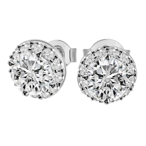 Kolczyki z diamentem laboratoryjnym 3.82 ct z białego złota K0802BB