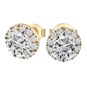 Kolczyki z diamentem laboratoryjnym 3.82 ct z żółtego złota K0802ZB