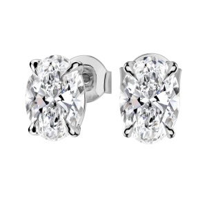Kolczyki z diamentem laboratoryjnym 2.00 ct z białego złota K0810BB