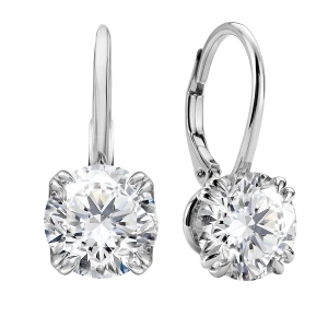 Kolczyki z diamentem laboratoryjnym 6.00 ct z białego złota K0825BB