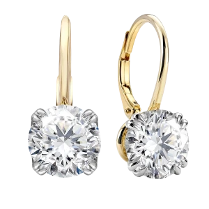 Kolczyki z diamentem laboratoryjnym 6.00 ct z żółtego złota K0825ZB