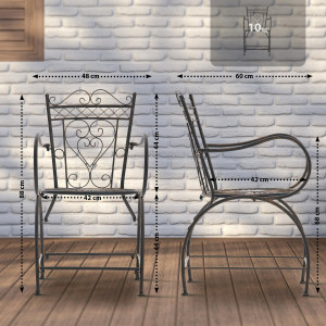 Krzesło Ogrodowe Żeliwne na Balkon Antyczne Elegancke Sheela