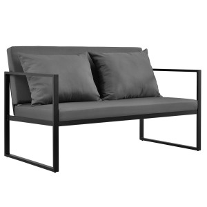 Sofa ogrodowa z poduszkami Ciemnoszara