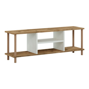 Szafka RTV Ærøskøbing z 2 półkami 43 x 120 x 29 cm wood look/biały