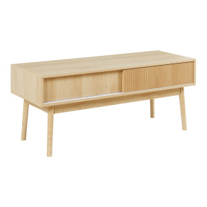 Szafka pod TV Landskrona 115x40x48 cm z dwoma przesuwanymi drzwiami w kolorze dębu