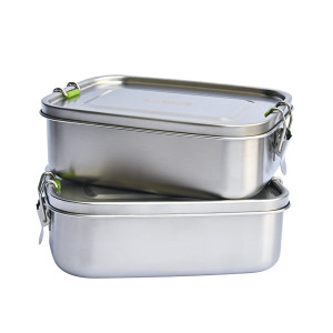 Stalowy Lunchbox 2 sztuki, pojemniki na żywność 1,1L