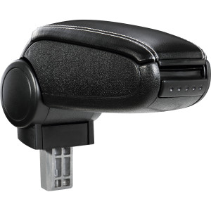 Podłokietnik środkowy Audi A3 S3 8L 96-03 ze schowkiem imitacja skóry czarny z białymi przeszyciami pro.tec
