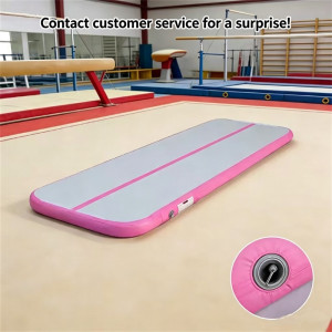 NONE Verzending EU Opblaasbare gymnastiek tumblingmat (met pomp) geschikt voor thuisgymnastiektraining, waterfitness, yoga