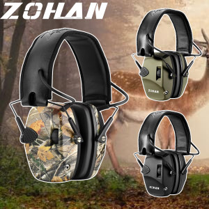 ZOHAN Tactische Elektronische Schieten Oorbeschermers Jacht Geluid Pickup Anti-geluid Gehoor Beschermende Headset SNR 27dB Outdoor Veiligheid Black