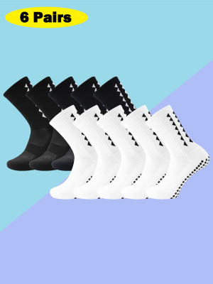NONE 6 Paar Herren- und Damen-Fußball-Grip-Socken mit Handtuchboden, Sportsocken, Rugby, Fußball, Radfahren, Laufen, Übung, sportliche Socken