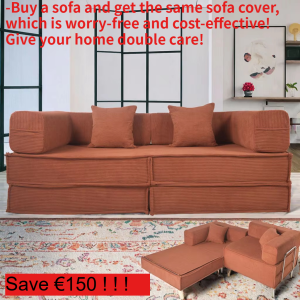 NONE EU Nieuwe Vacuüm-Gecomprimeerde Sofa 198cm Sofahoes Afstandsbediening en Wasbaar Snelle Levering Slaapbank Zwart-198cm