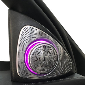 ALOONGACARR 3D Rotation Glow Hochtöner Lautsprecher Für Mercedes Benz W205 W213 X253 W222 GLC E S C Lautsprecher LED Höhen Audio Trompete Horn