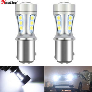 Neallor 2x P21W BA15S LED Canbus 1156 BAY15D 1157 P21/5W LED-Lampen T15 R5W Autolichter 6500K Weiße Bremslichter Rückfahrscheinwerfer DRL T20 7443