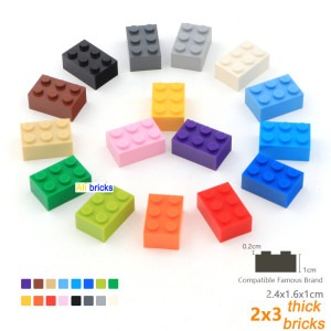 JIAJIALE 250 stücke DIY Bausteine dicke Figuren Ziegel 2x3 Punkte pädagogisches Plastiks pielzeug für Kinder Größe kompatibel mit