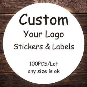 NONE 100 Stück individuelle Aufkleber, Logo-Dankeschön-Etiketten, personalisierte Aufkleber, Verpackung, Name, Party, Hochzeit, Geburtstag, drucken