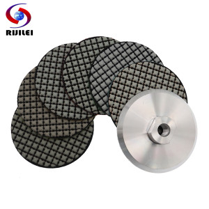 RIJILEI 6 Stuks 4 Inch Droog Polijsten Pad 100 Mm Flexibele Steen Polijsten Pads Nieuw Ontwerp Marmer Graniet Stenen Muur 4 "schuurschijf Combon C