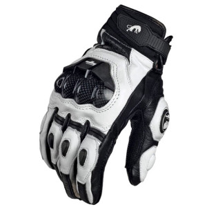 NONE Motorradhandschuhe Schwarz Racing Echtes Leder Motorrad Weiß Straßenreiten Teamhandschuh Herren Sommer Winter