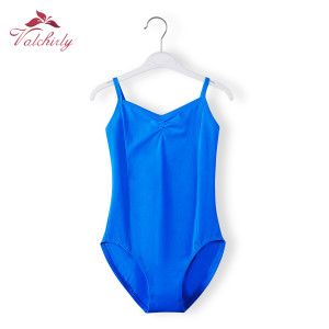 VALCHIRLY Kinder Baumwolle Ballett Body Trikot Blau Mädchen Ballerina Tanz Kostüm Kleidung