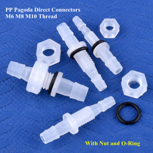 SgooHan 5~200 Stück M6~M10 bis 3~8 mm PP Pagoda-Direktverbinder Sechskantmutter ​ O-Ring Aquarium-Luftpumpenadapter