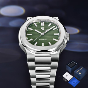 PAGANI DESIGN Herren 1728 Luxus Retro mechanische Uhr Herren Geschenkbox Edelstahl Saphirglas 100 m wasserdicht Herrenuhr