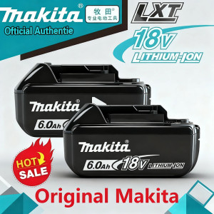 100% originele 18V Makita 5Ah 6Ah 9Ah Makita accu BL1840 BL1830B BL1850B BL1850 BL1860 BL1815 vervangende lithium accu 6.0Ah x4-Charger x1