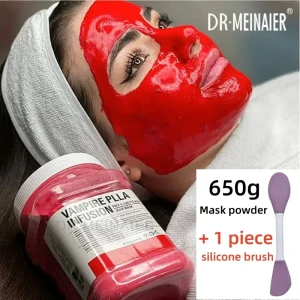 650 g Kamille, Hyaluronsäure, feuchtigkeitsspendendes Gesichtsmaskenpulver mit Silikonbürste, erhöhte Hautelastizität, Rosengelee-Maske