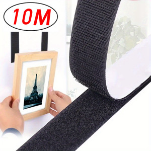 NONE 5-25M Velcro Hook and Loop Tape, Selbstklebendes Band, Starker Kleber für Kabel, Magisches Tape für DIY-Projekte zu Hause, Klebeband für