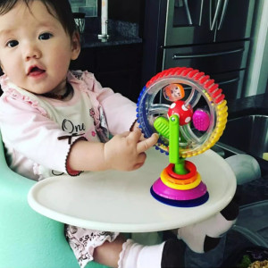 ASWJ Rotierende Riesenrad-Rassel für Babys mit Saugnapf, Rasselspielzeug, lustiges Fütterungsspielzeug für Babys und Kleinkinder der frühen