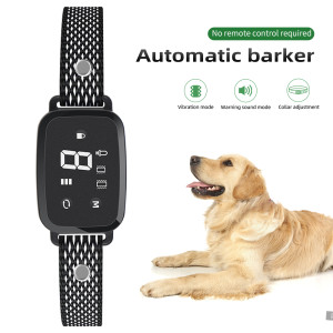 NONE Automatisches Anti-Bark-Hunde halsband für Welpen wasserdichter wiederauf ladbarer Hund effektiv aufhören zu bellen Trainings halsband doppelte