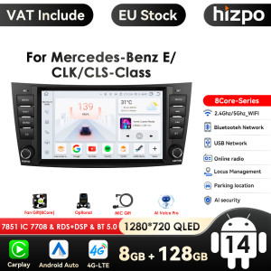 HIZPO 4g-lte Carplay Android Autoradio GPS für Mercedes Benz E-Klasse W211 E200 E220 E300 E350 E240 E270 E280 W219 Multimedia Autoradio