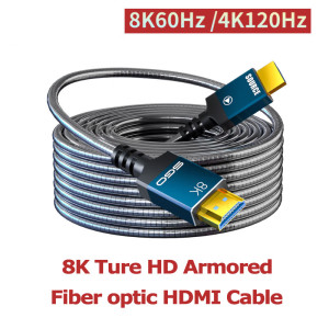 Fanakm Outdoor gepanzert HDMI 2,1 Kabel 8k Glasfaser Metall panzerung Ultra High Speed HDMI Kabel Anti-Pull Anti-Nagetier Biss Anti-Tramp ling