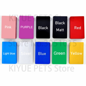 KIYUE Großhandel 100 Stück Aluminium-Visitenkarten, personalisierbar für Kunden, Lasergravur, Hunde-ID-Tag für Haustier, DIY-Geschenkkarten, 10 Farben