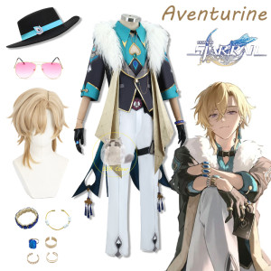 NONE Aventurin Cosplay Spiel Honkai Star Rail Cosplay Kostüm Uniform Perücke Ohrringe Hut Anime Halloween Karneval Kleidung Custome Männer